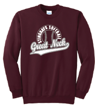 Core Fleece Crewneck Sweatshirt / Maroon / Great Neck Middle Softball