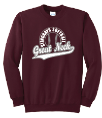 Core Fleece Crewneck Sweatshirt / Maroon / Great Neck Middle Softball