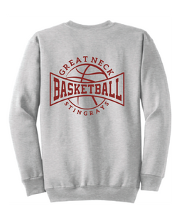 Fleece Crewneck Sweatshirt / Ash / Great Neck Middle School Boys Basketball