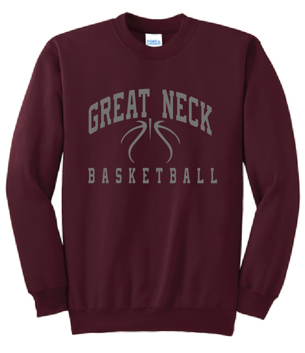 Fleece Crewneck Sweatshirt / Maroon / Great Neck Middle School Girls Basketball