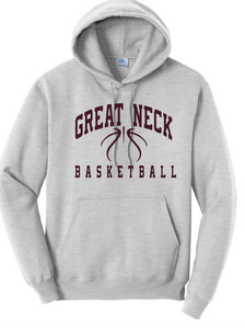 Fleece Pullover Hooded Sweatshirt / Ash / Great Neck Middle School Girls Basketball