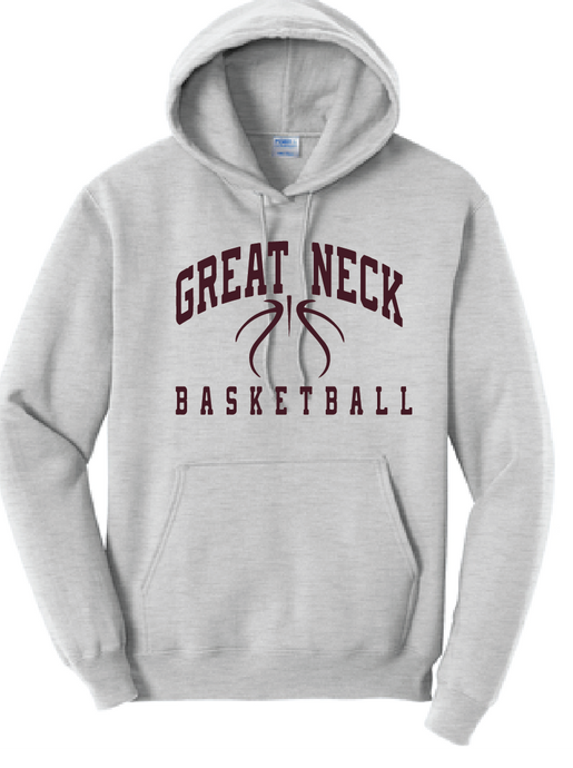 Fleece Pullover Hooded Sweatshirt / Ash / Great Neck Middle School Girls Basketball