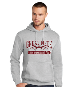 Fleece Pullover Hooded Sweatshirt / Ash / Great Neck Girls Basketball