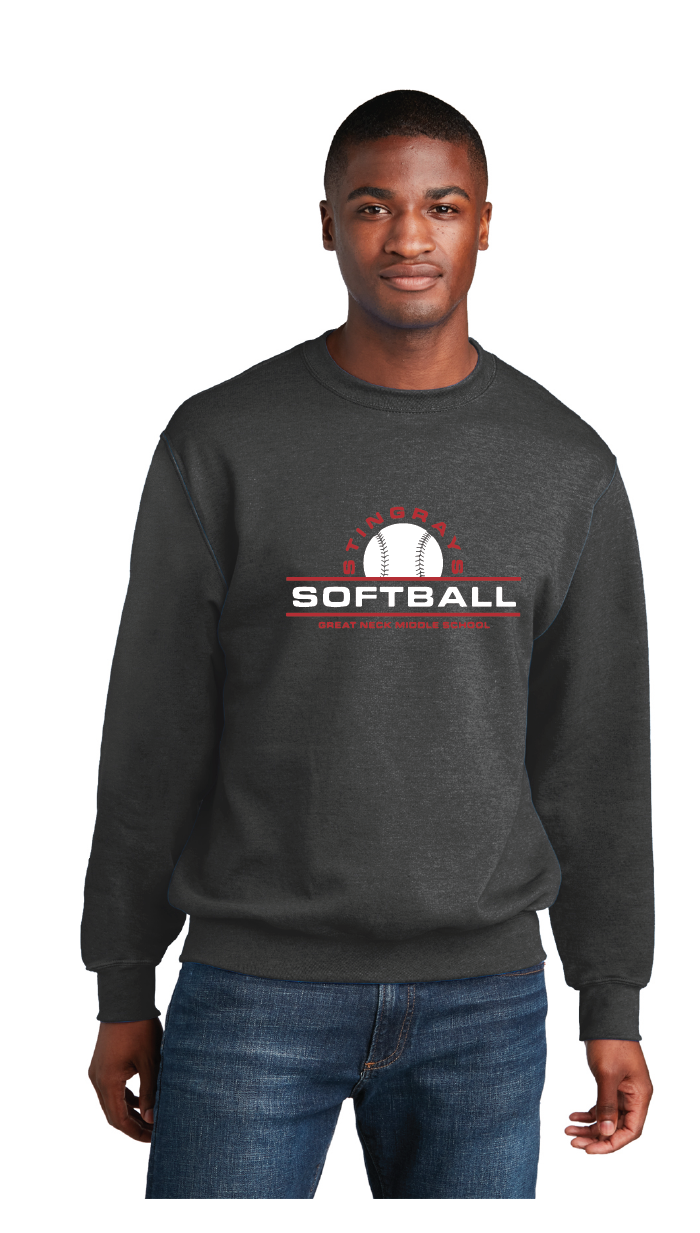 Core Fleece Crewneck Sweatshirt / Charcoal / Great Neck Middle School Softball