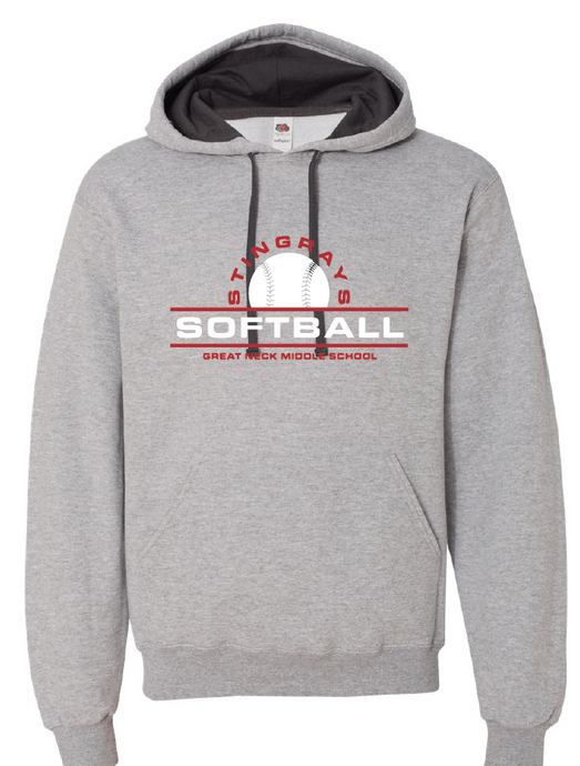 Sofspun Hooded Sweatshirt / Athletic Heather / Great Neck Middle School Softball