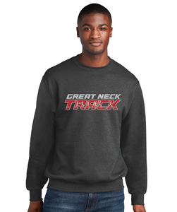 Core Fleece Crewneck Sweatshirt / Dark Heather Grey / Great Neck Middle School Track