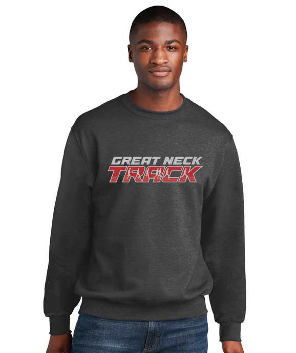Core Fleece Crewneck Sweatshirt / Dark Heather Grey / Great Neck Middle School Track