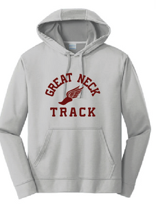 Performance Fleece Pullover Hooded Sweatshirt / Silver / Great Neck Middle Track