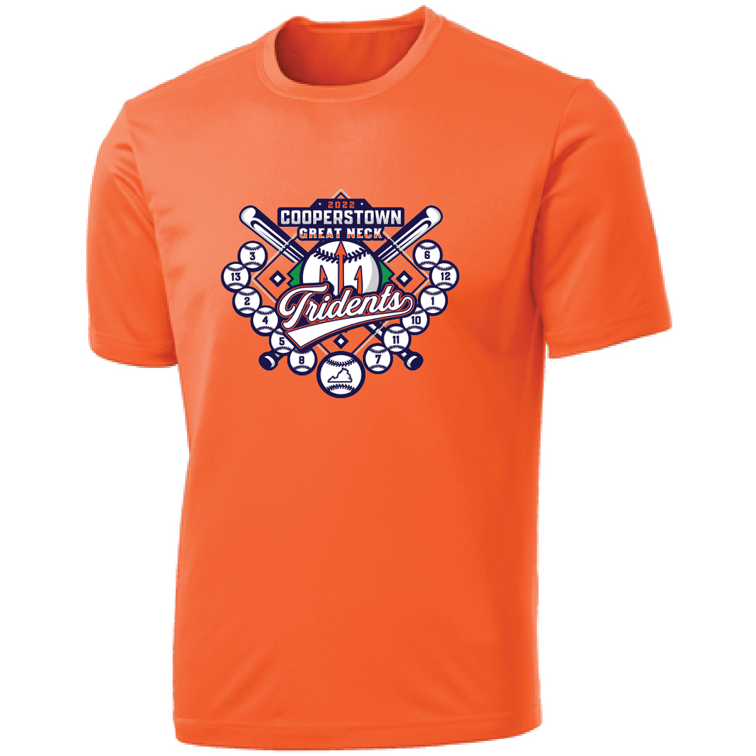 Performance Tee (Youth & Adult) / Neon Orange / Great Neck Tridents