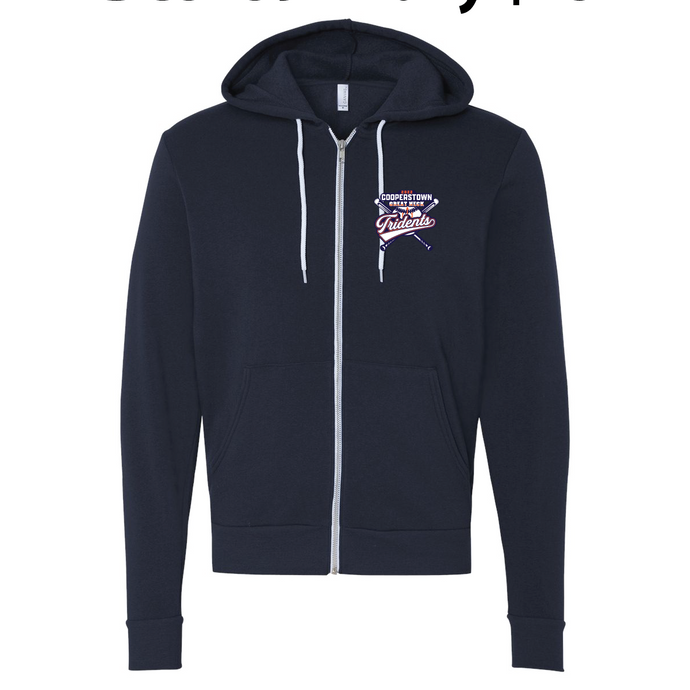 Unisex Sponge Fleece Full-Zip Hoodie / Navy / Great Neck Tridents