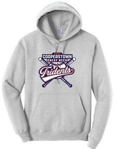 Core Fleece Pullover Hooded Sweatshirt (Youth & Adult) / Ash / Great Neck Tridents