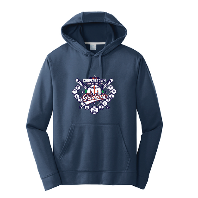 Performance Fleece Pullover Hooded Sweatshirt (Youth & Adult) / Navy / Great Neck Tridents