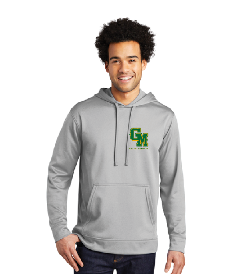 Performance Fleece Pullover Hooded Sweatshirt / Silver / George Mason Tennis