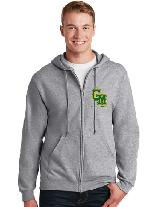 Full-Zip Hooded Sweatshirt / Athletic Heather / George Mason Tennis