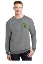 Snow Heather French Terry Raglan Crew / Charcoal / George Mason Tennis