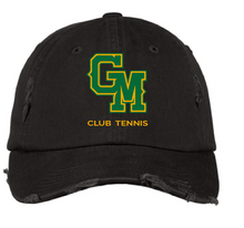 Distressed Cap / Black / George Mason Tennis