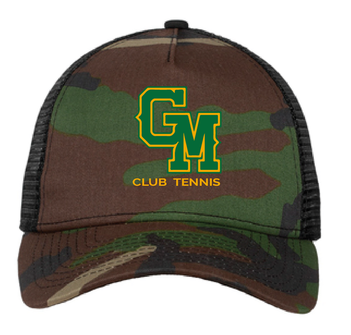 Snapback Trucker Cap / Camo Black / George Mason Tennis