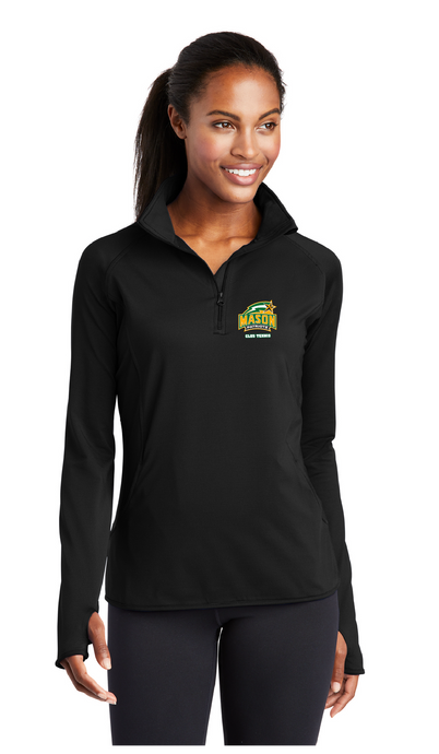 Ladies Stretch 1/2-Zip Pullover / Black / George Mason Tennis