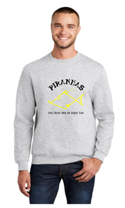 Fleece Crewneck Sweatshirt / Ash / Great Bridge Piranhas Swim Team