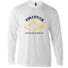 Adult Long Sleeve T-Shirt / White / Piranhas - Fidgety