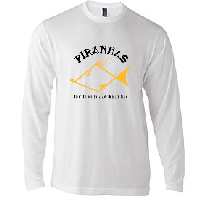 Youth Long Sleeve T-Shirt / White / Piranhas - Fidgety