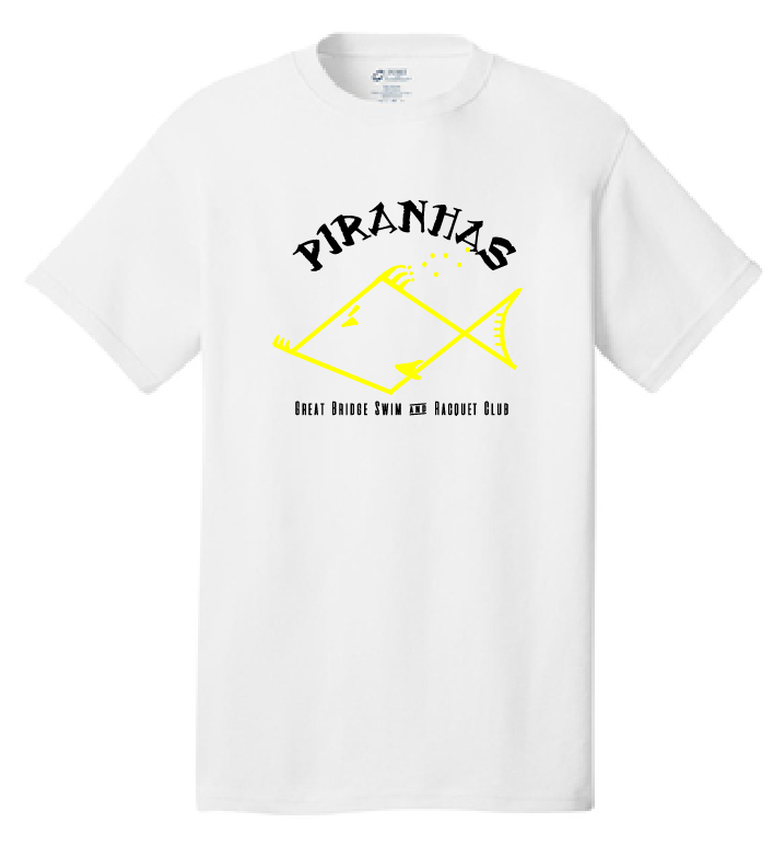 Youth Short Sleeve T-Shirt / White / Piranhas - Fidgety