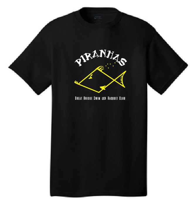 Adult Short Sleeve T-Shirt / Black / Piranhas - Fidgety