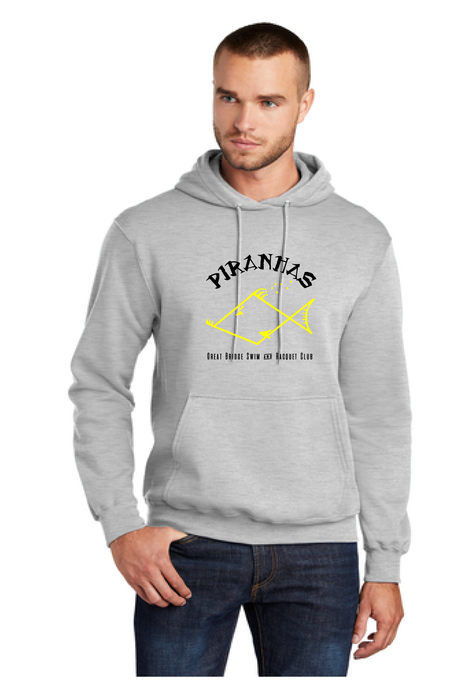 Fleece Hooded Sweatshirt / Ash / Great Bridge Piranhas Swim Team