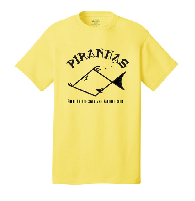 Youth Short Sleeve T-Shirt / Yellow / Piranhas - Fidgety