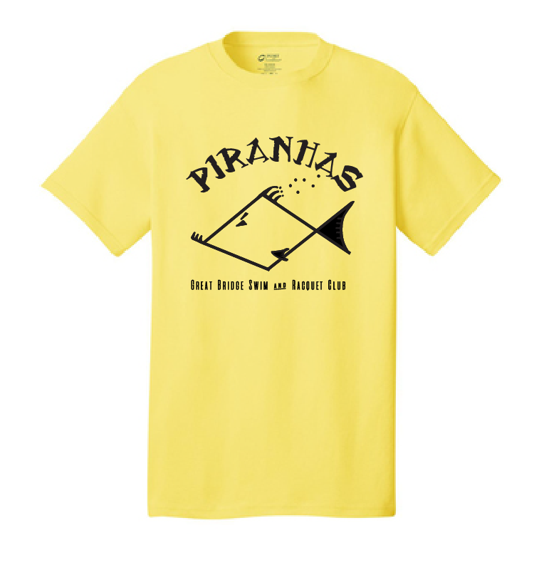 Youth Short Sleeve T-Shirt / Yellow / Piranhas - Fidgety