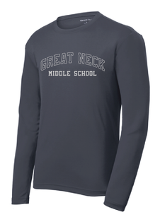 PosiCharge Long Sleeve Tee / Gray Heather / Great Neck Middle School
