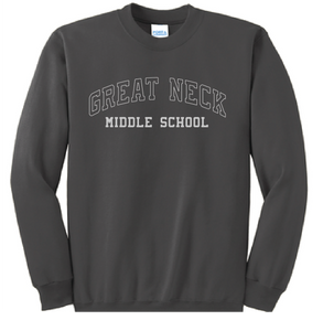 Fleece Crewneck Sweatshirt / Charcoal Grey / Great Neck Middle School