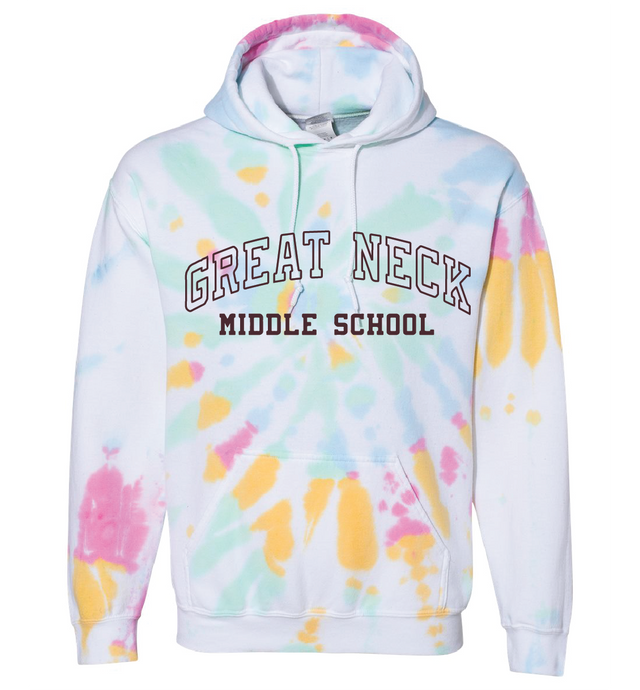 Tie Dye Hooded Sweatshirt / Rainbow / Great Neck Middle School