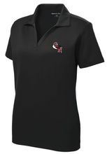 Ladies Racer Mesh Polo / Black / Great Neck Middle School Staff