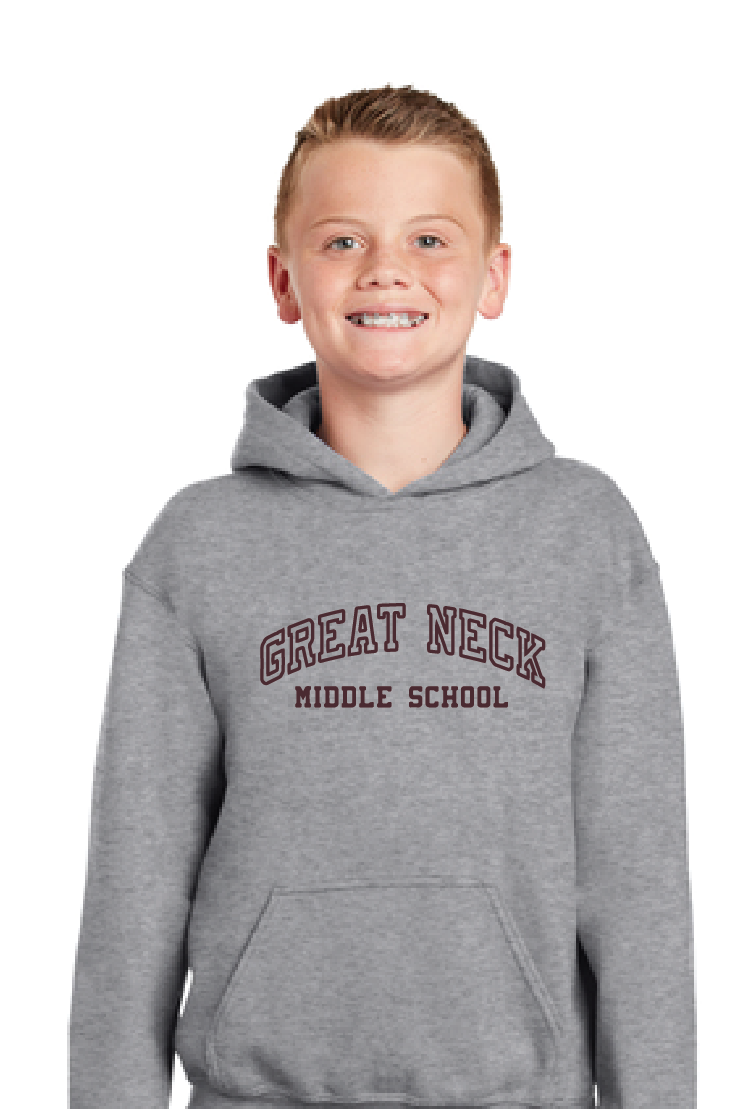 GNMS Fleece Pullover Hoodie / Athletic Heather / Great Neck Middle School