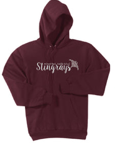 Stingrays Fleece Pullover Hooded Sweatshirt / Maroon / Great Neck Middle School
