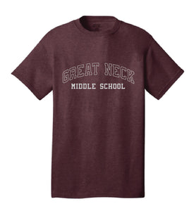 Core Cotton Tee / Maroon / Great Neck Middle School