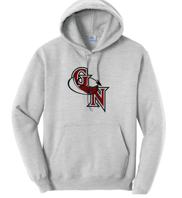 GN Fleece Pullover Hooded Sweatshirt / Ash / Great Neck Middle School