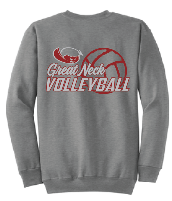 Fleece Crewneck Sweatshirt / Athletic Heather / Great Neck Middle Volleyball