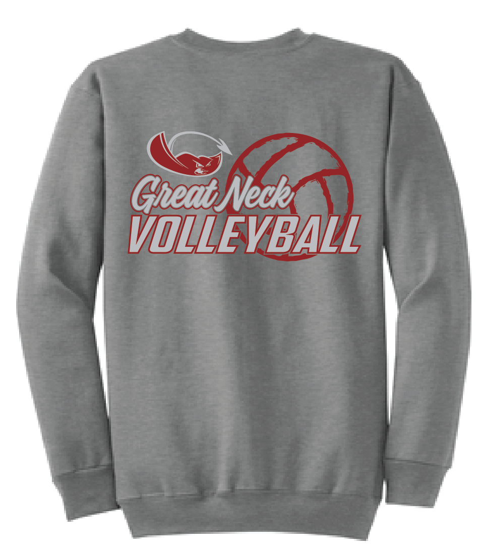 Fleece Crewneck Sweatshirt / Athletic Heather / Great Neck Middle Volleyball