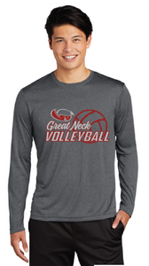 Long Sleeve Heather Contender Tee / Graphite Heather / Great Neck Middle Volleyball