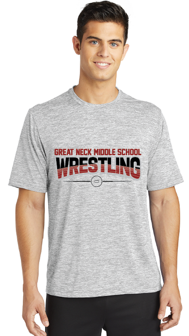 Electric Heather Performance Tee / Silver / Great Neck Middle Wrestling
