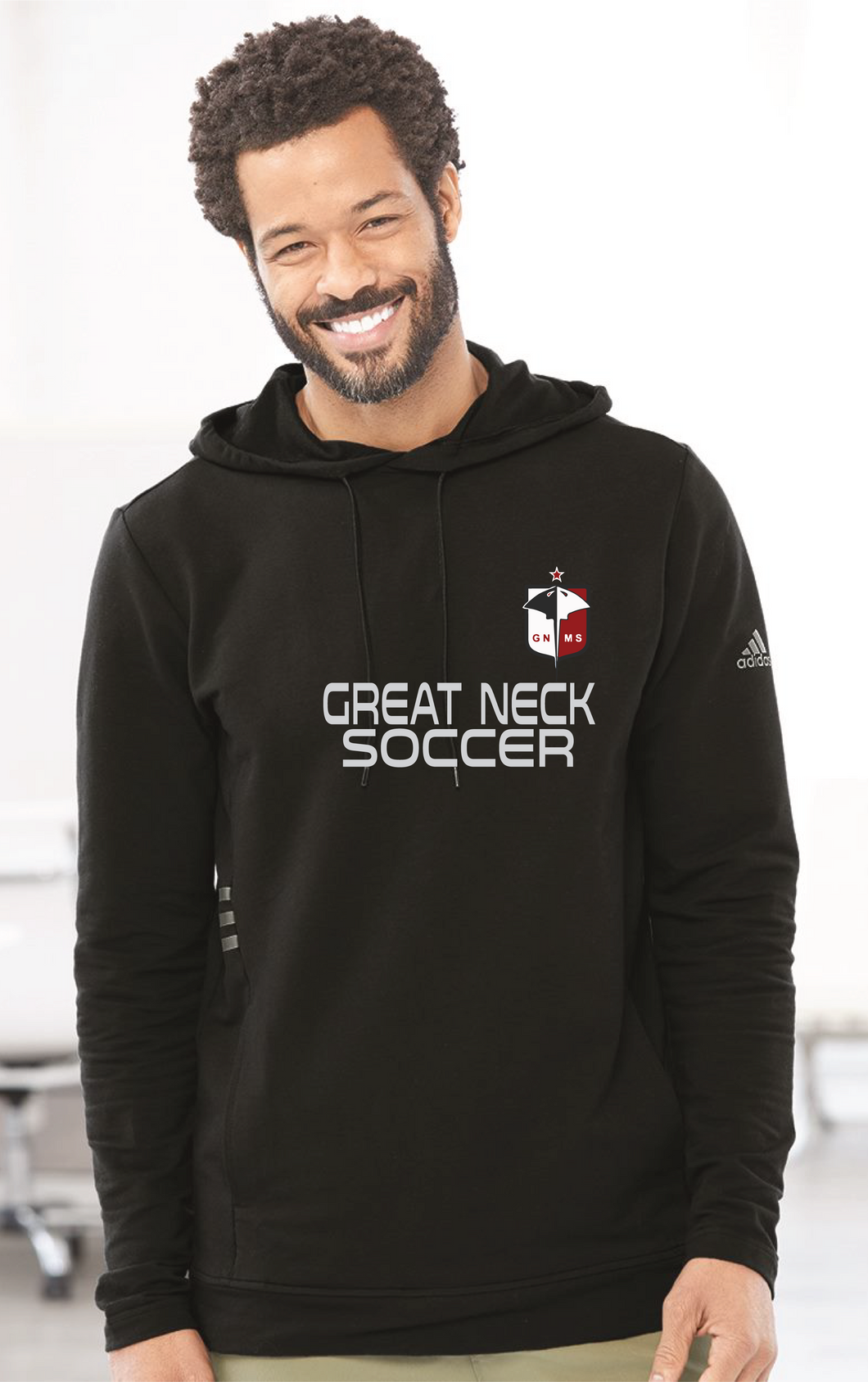 Adidas - Lightweight Hooded Sweatshirt / Black / Great Neck Soccer - Fidgety