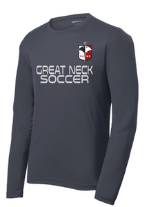 Long Sleeve Dri Fit T-Shirt / Gray / Great Neck Soccer - Fidgety