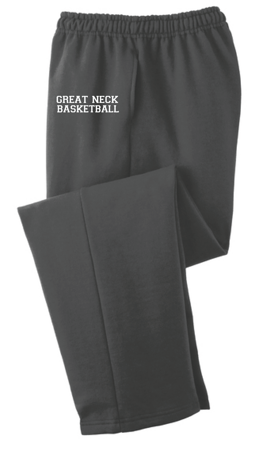 Core Fleece Sweatpants w/Pockets (Youth & Adult) / Charcoal / Great Neck Basketball