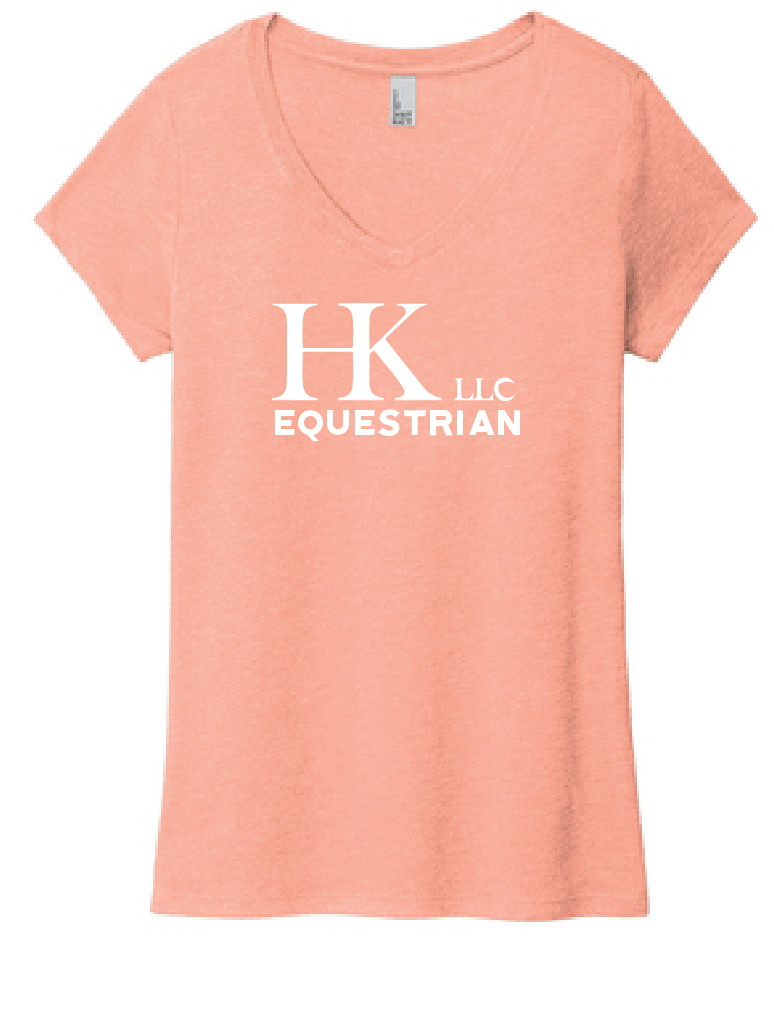 V-Neck - Women’s Perfect Triblend Tee / Heathered Dusty Peach / HK