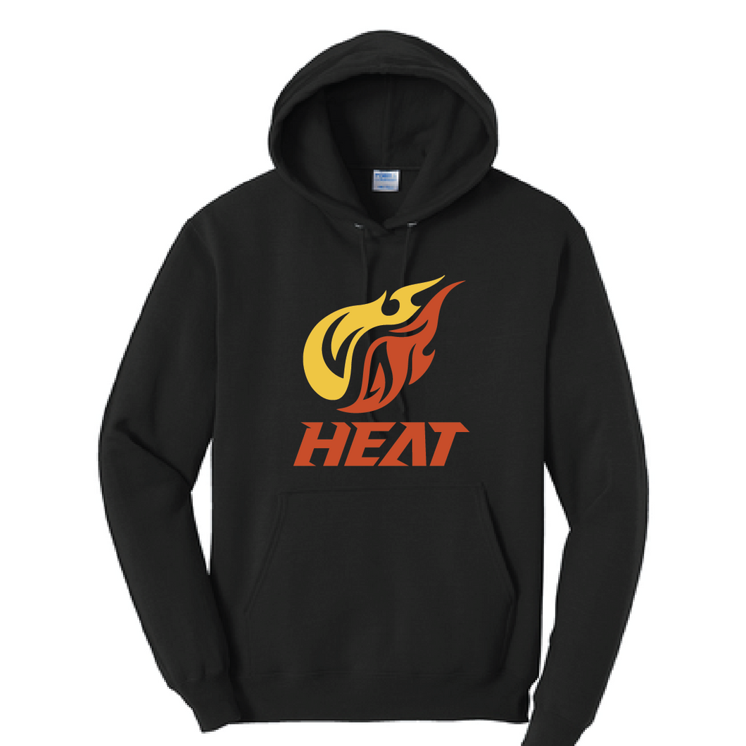 Heat Fleece Hooded Sweatshirt (Youth & Adult) / Jet Black / Heat Baseball