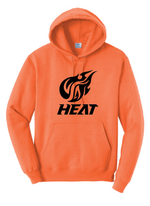 Fire Fleece Hooded Sweatshirt (Youth & Adult) / Neon Orange / Heat Baseball