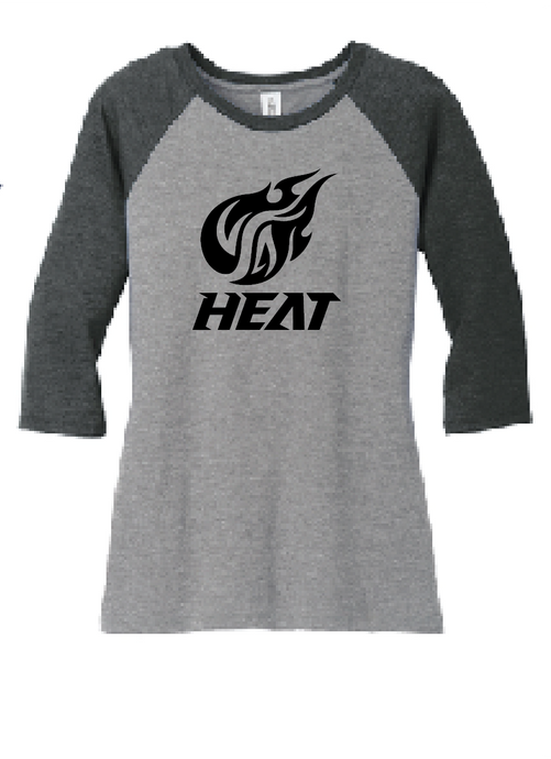 3/4-Sleeve Raglan Tee / Black Frost & Grey Frost /  Heat