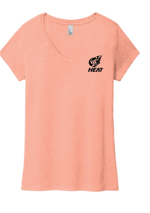 V-Neck - Women’s Perfect Triblend Tee / Heathered Dusty Peach / Southside Crew